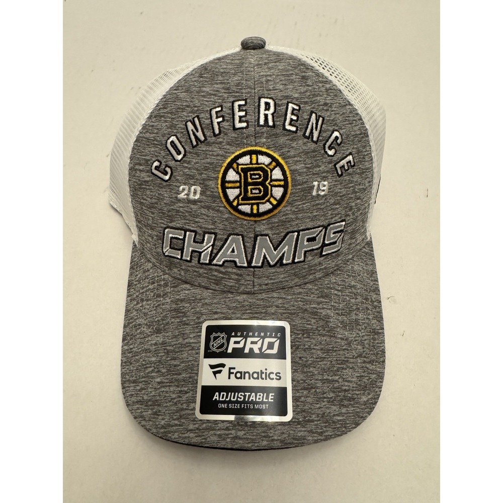 Men's Boston Bruins Fanatics Gray/White 2019 Eastern Conference Champions‎ Hat